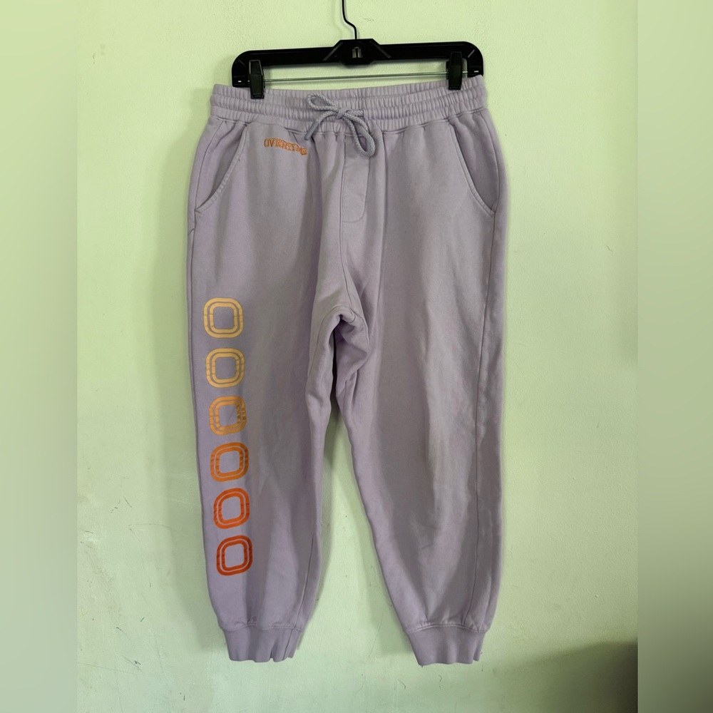 Overtime Unisex Lavender Soft Comfortable Drawstring Sweatpants, Purple, Size L